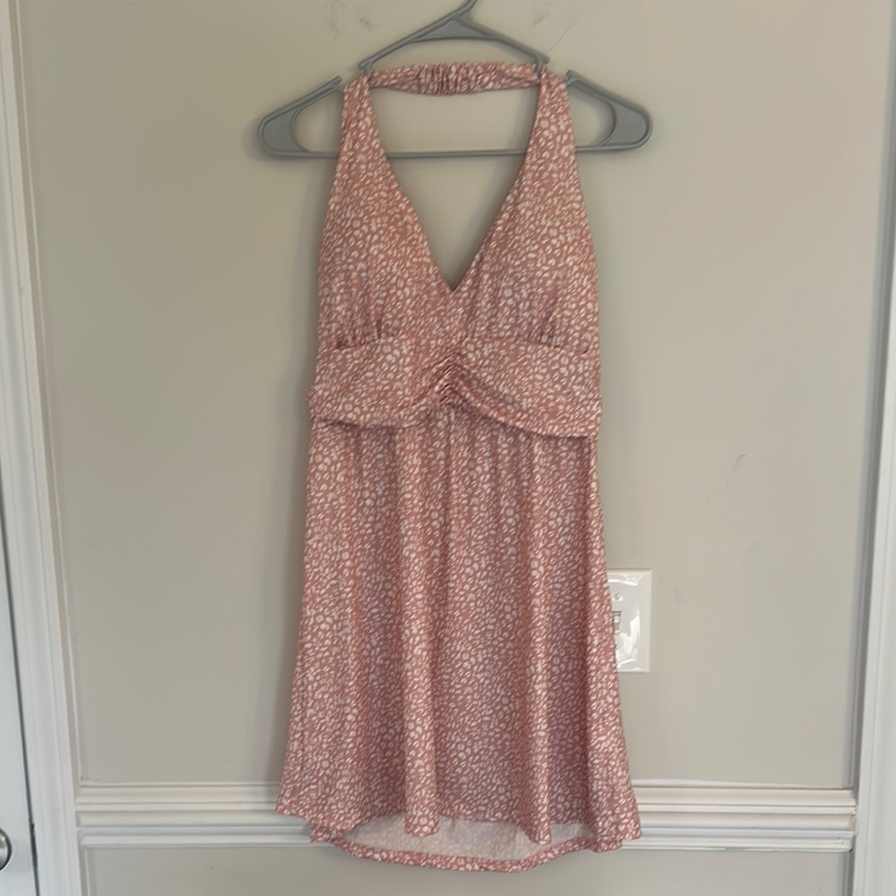Kiwi & Punch Halter Dress Pink Animal print women’s size medium